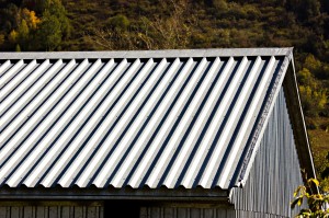 Grey metallic corrugated roof